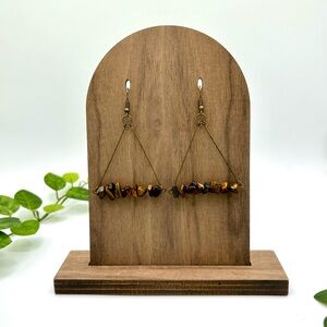 Western Tigers Eye Triangle Earrings